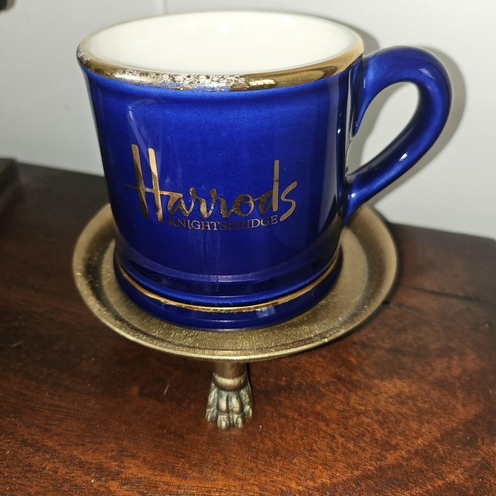 Harrods Knightsbridge Cobalt Blue Coffee Cup 8 Oz  Old Money Luxury  Iconic